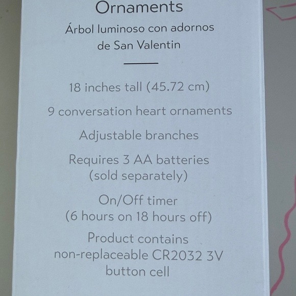 Valentine's Light up Tree with Heart Ornaments - Picture 5 of 6